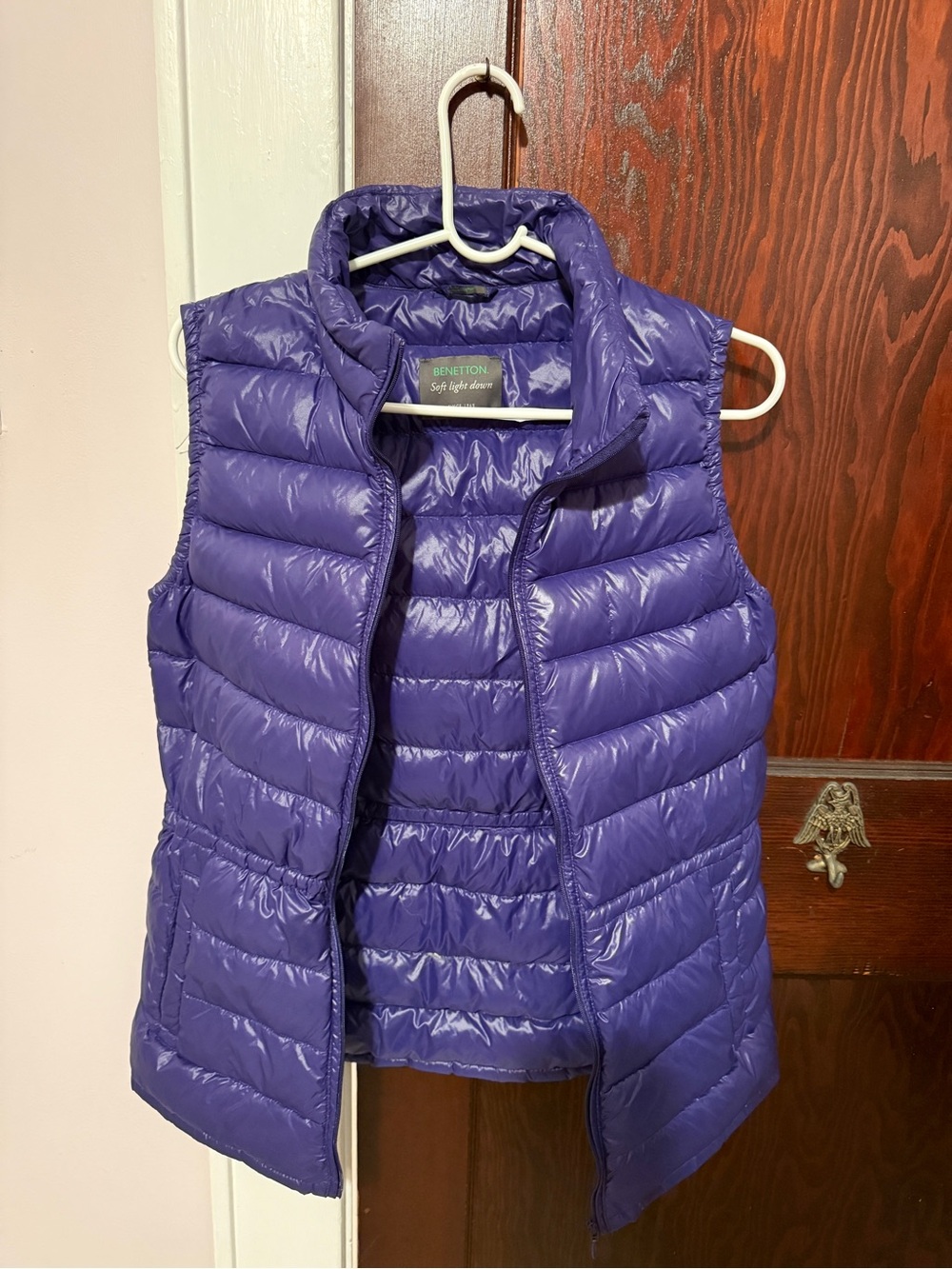 United Colors Of Benetton Shiny Purple Quilted Down Vest